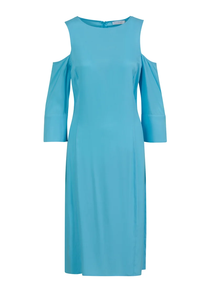 KLÄNNING MED KNAPPDETALJ - Aqua blue