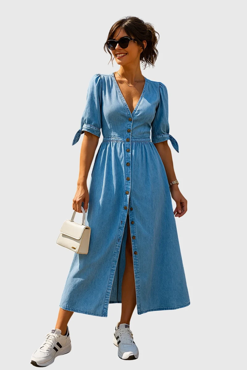 Jacqueline | Elegant Denim Klänning