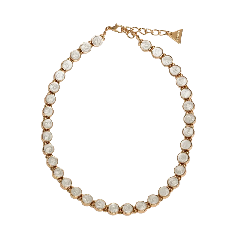 Ava Petite Pearl Necklace - Gold W Pearl White
