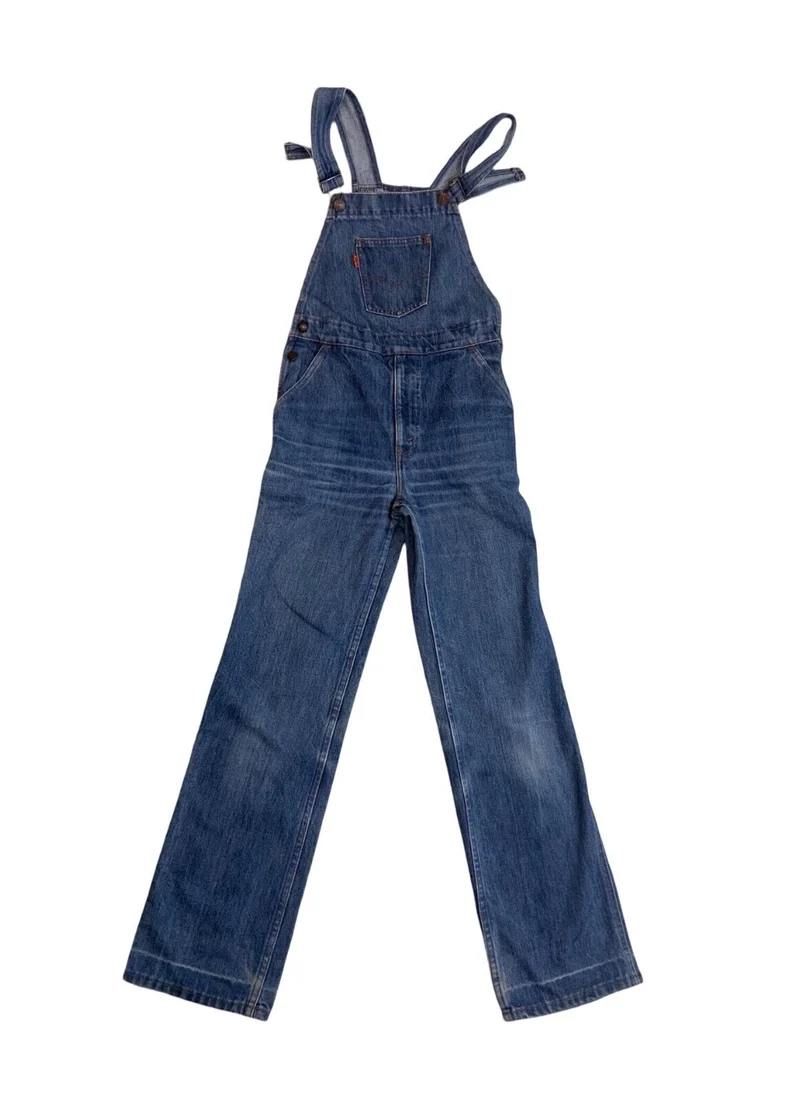 VTG 80s UNISEX LEVIS ORANGE TAB DENIM DUNGAREES WORKWEAR ROCKABILLY XS 25” WAIST
