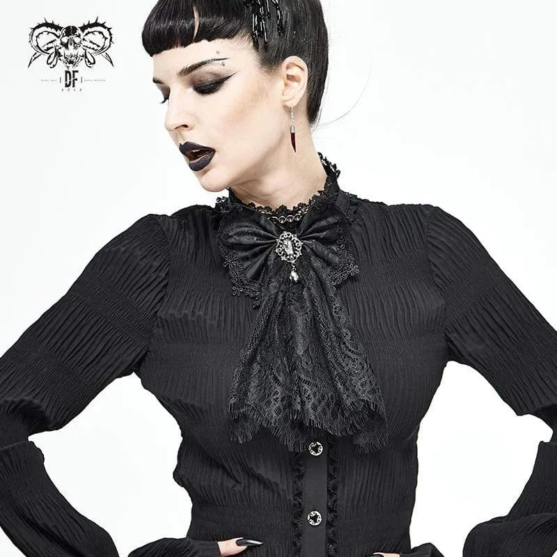 Gothic Spets Bowknot Svart Neckwear för kvinnor