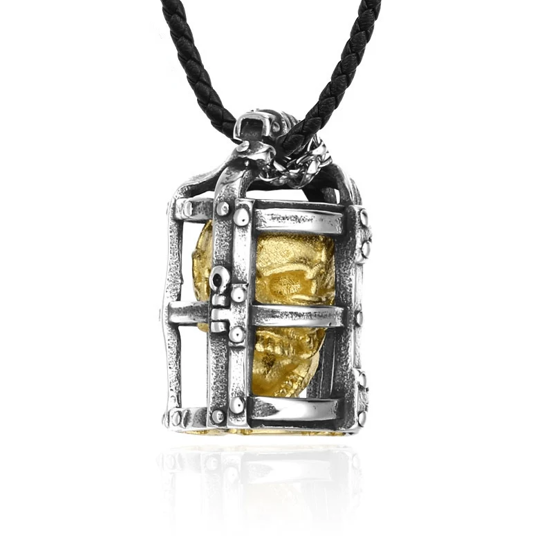 Punk Skull Cage Halsband för män