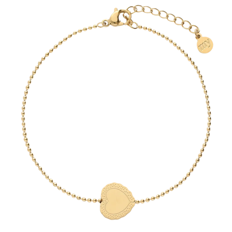 Bracelet Heart Pendant - Gold