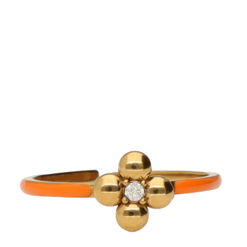 Ring Fine Orange Clover - Gold