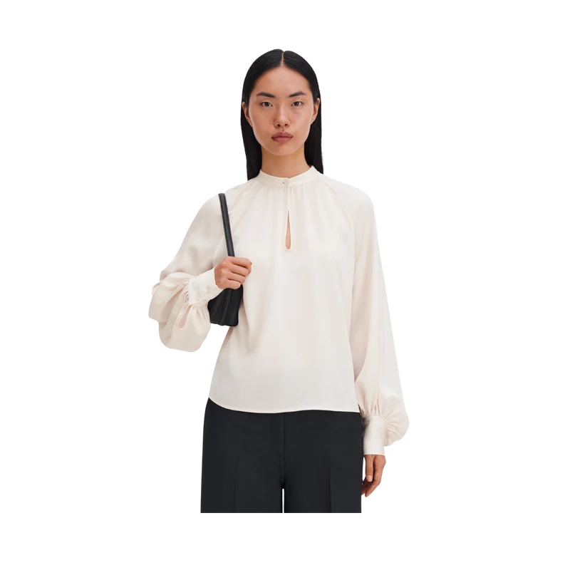 Stand Collar Blouse - Cream