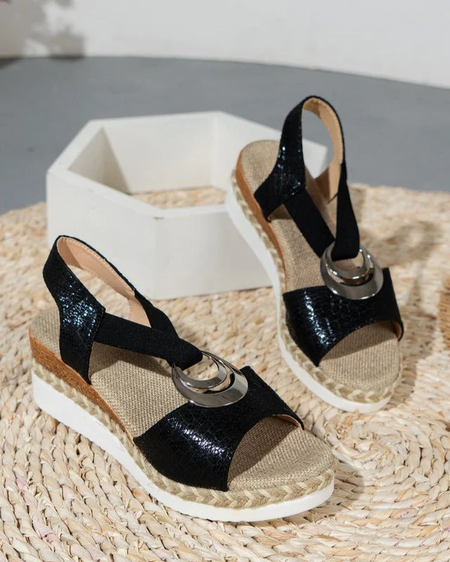 Sofia | Eleganta Lätta Sommar Sandaler Dam med Kilklack