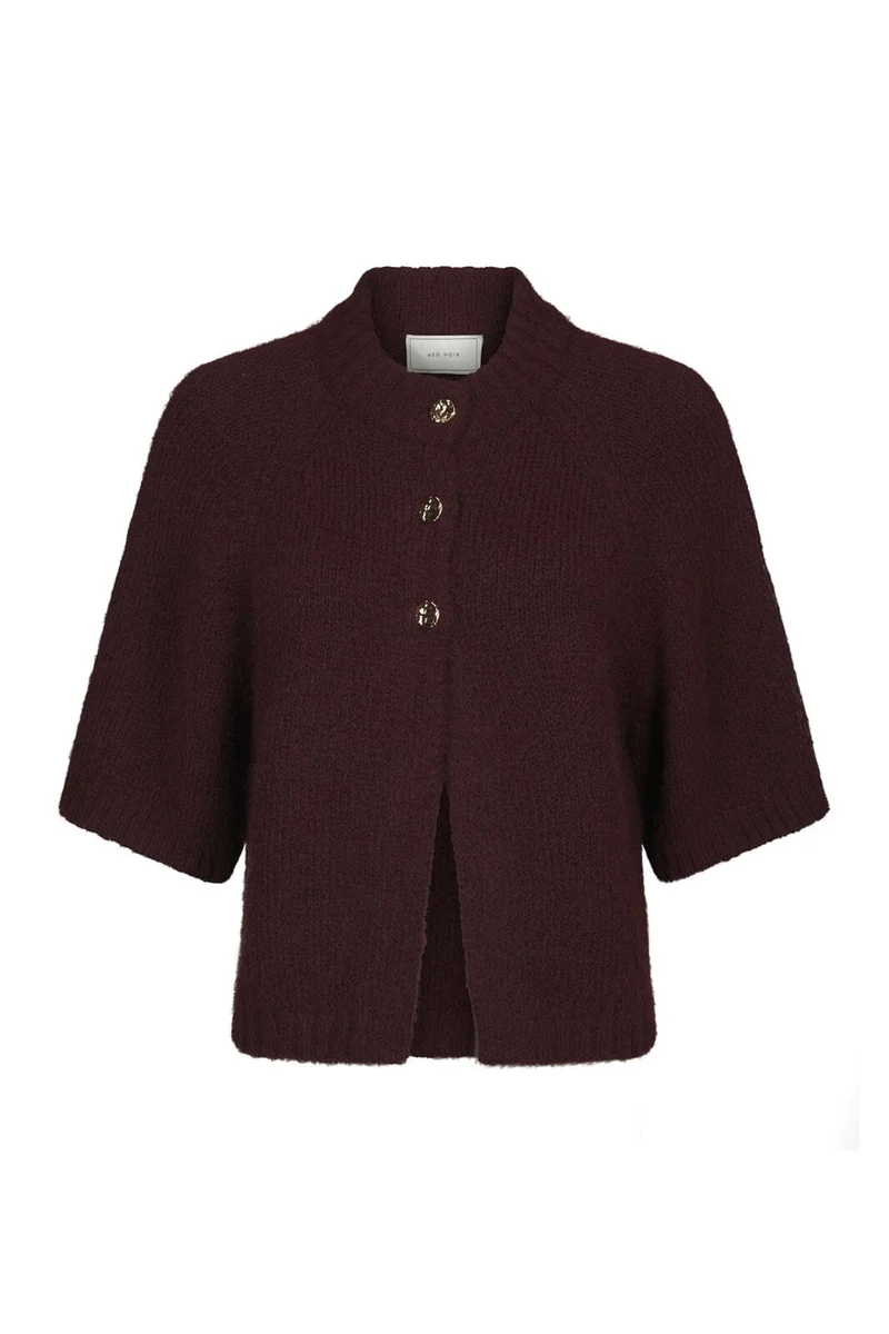 Neo Noir - Benuta Fluffy Knit Cardigan 165816 - 174 - Burgundy