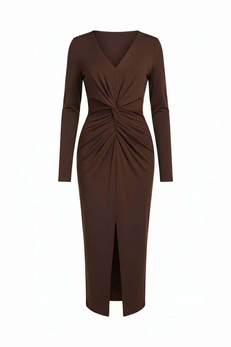 A-bee - Aveline dress - Dark Brown