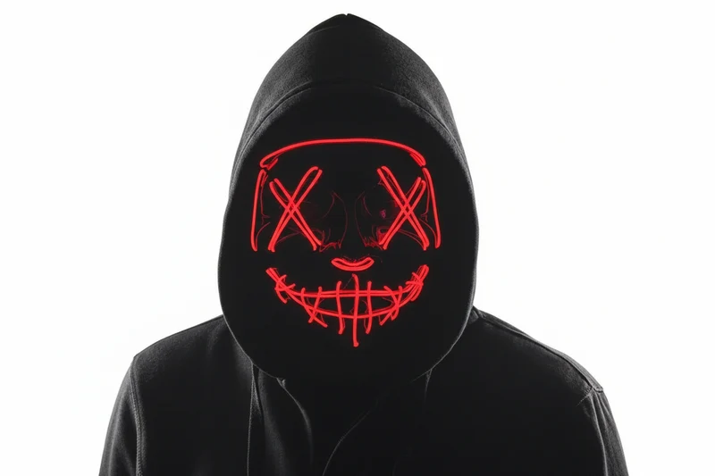 Mäns LED Halloween-mask med Anonym design