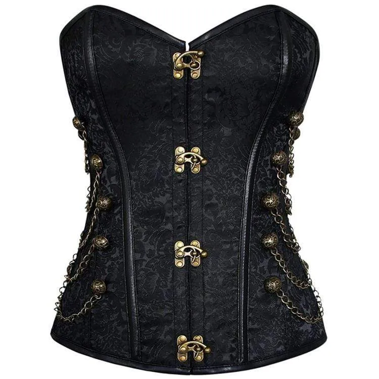 Kvinnors Steampunk Overbust Korsetter Med Kedjor
