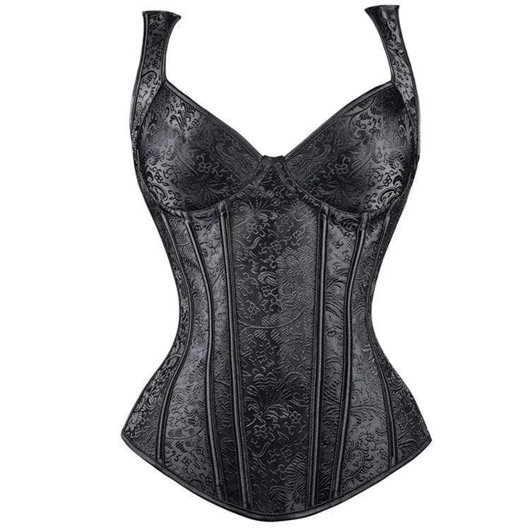 Gothic Jacquard Overbust-korsetter för kvinnor