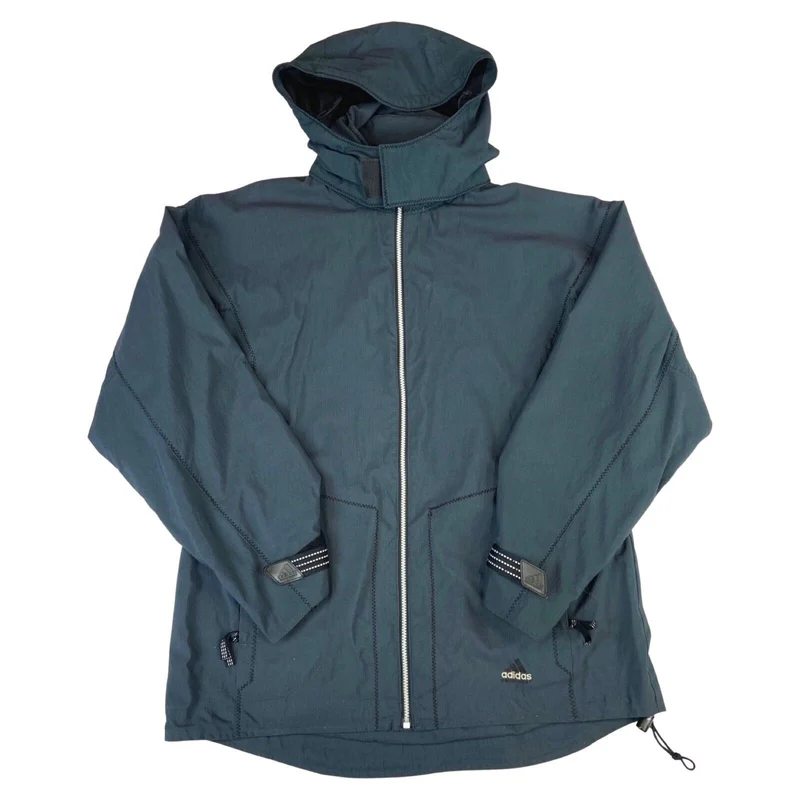 Vintage 90s Charcoal Grey Adidas Equipment Waterproof Sports Jacket XL