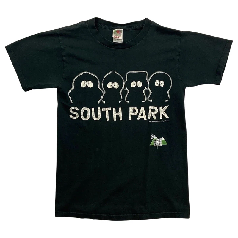 Vintage 90s 1999 Black White South Park Outline Comedy Central Graphic Tshirt S
