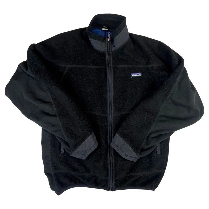 Vintage 90s 00s Black Patagonia Zip Down Fleece S