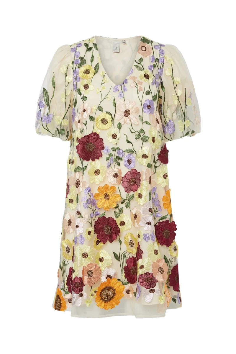 YAS - Yasflowering Ss Dress New - 4802617 Whisper White Flowers