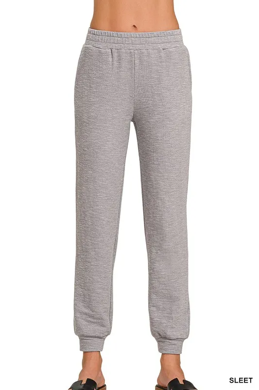 Zenana Cotton Slub joggingbyxor