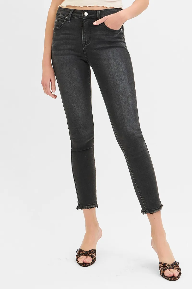 RISEN Full Size Magkontroll Med Mellanhög Livslängd Crop Skinny Jeans Plus Size