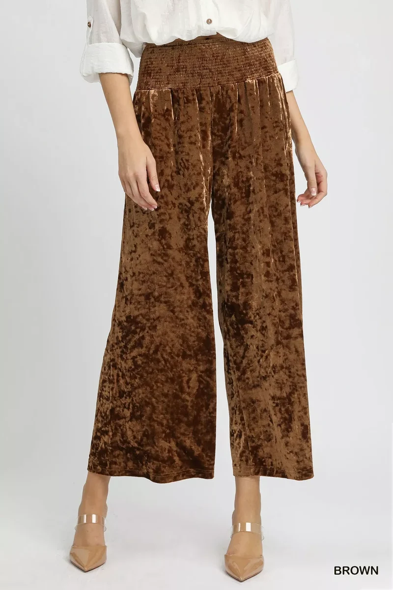 Umgee Velvet Smocked Midjeband Vida Benbyxor