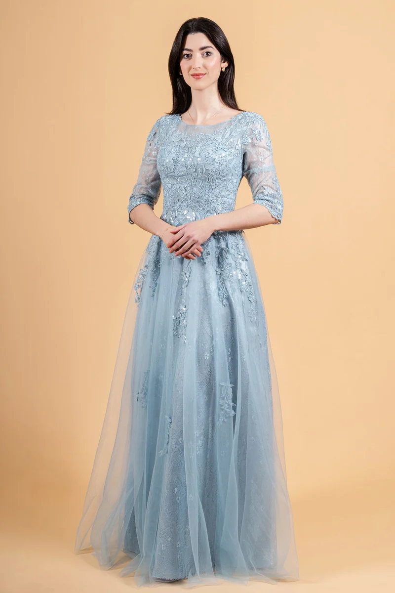 Broderi paljettbåtsringning Kvinnor högtidlig klänning från Elizabeth K - GL3629 - Speciellt tillfälle/kurvor