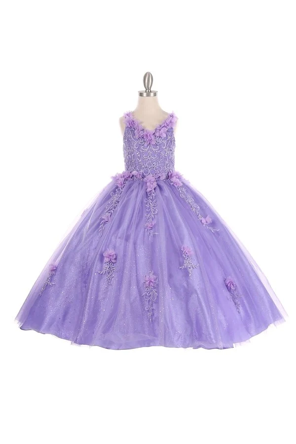 Flower Glitter Tyll Girl Mini Quince från Cinderella Couture USA AS8025