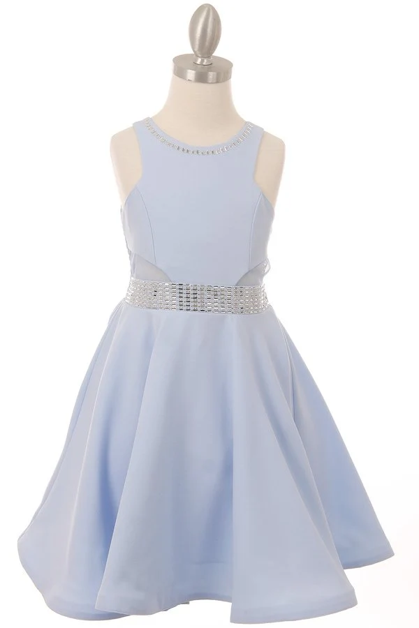 Stretchpassad flickklänning i satäng från Cinderella Couture USA AS5071