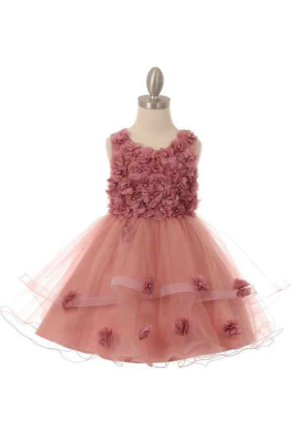 Blommig tyll flickklänning från Cinderella Couture USA AS9084