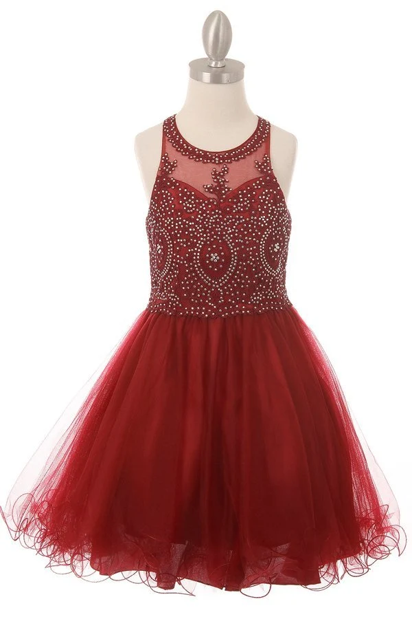 Festklänning i tyll med pärlor från Cinderella Couture USA AS5065