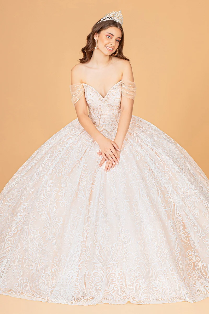 Elizabeth K - GL3073 - Mesh Off-Shoulder Sleeve Quinceanera Klänning