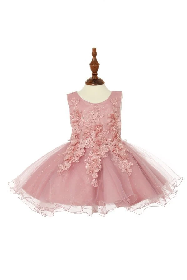 Lace Floral Pearl Bead Girl Babyklänning från Cinderella Couture USA 9109