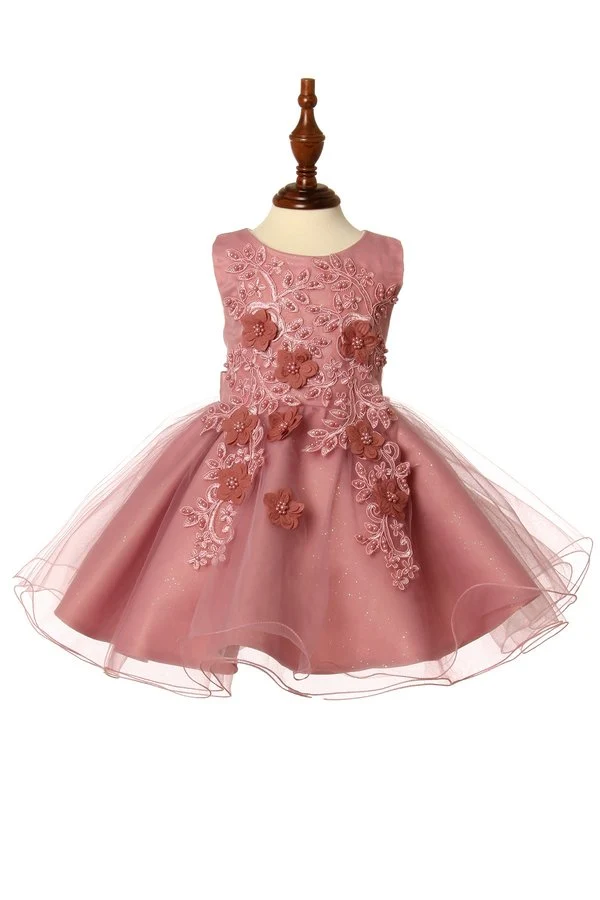 Beaded blommig tyll babyklänning från Cinderella Couture USA 9111B