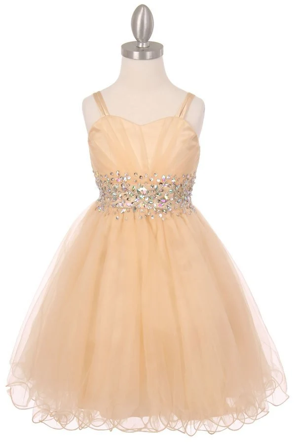 Festklänning i tyll med pärlor från Cinderella Couture USA AS65008