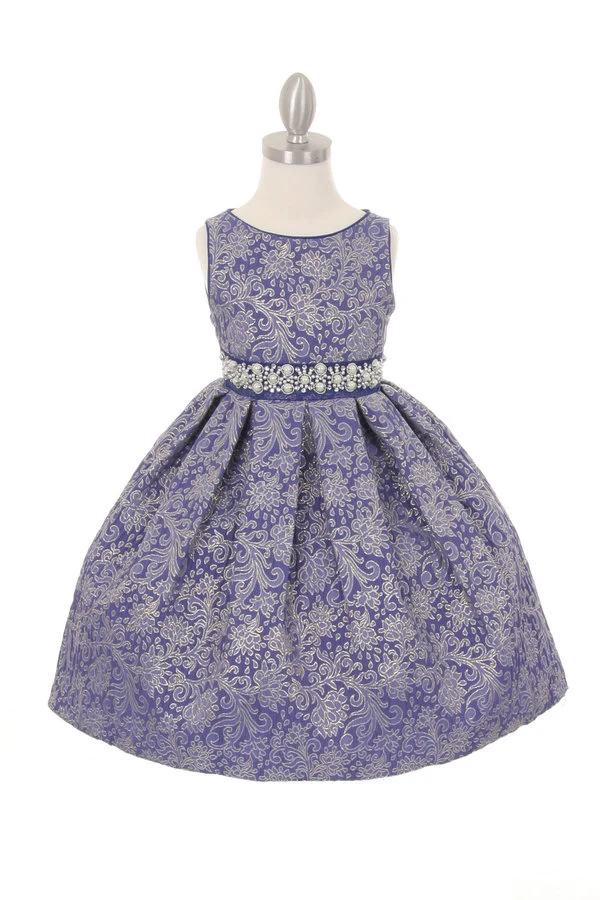Metallic Jacquard Girl Party Dress från Cinderella Couture USA ME555