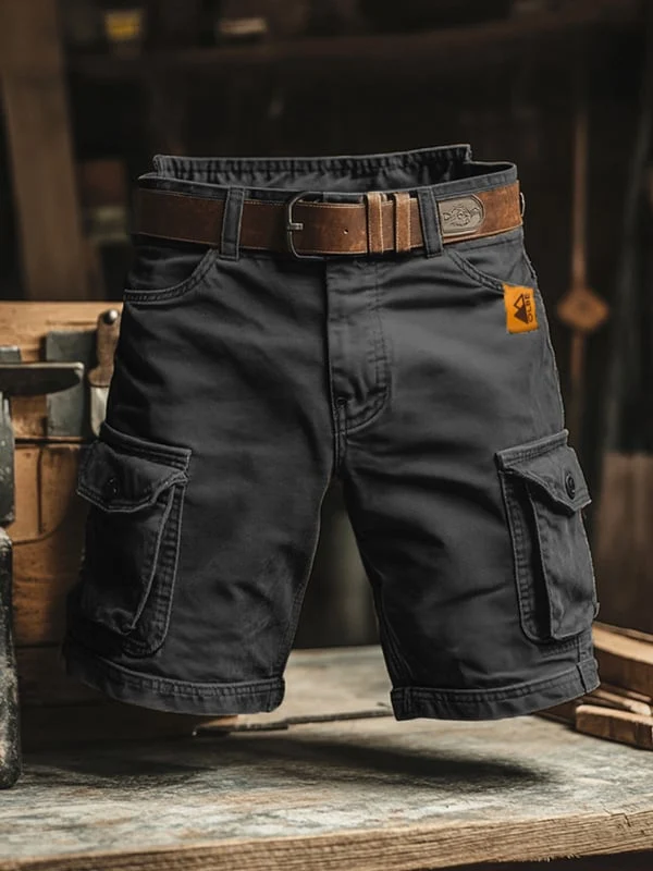 Retro cargoshorts med flera fickor