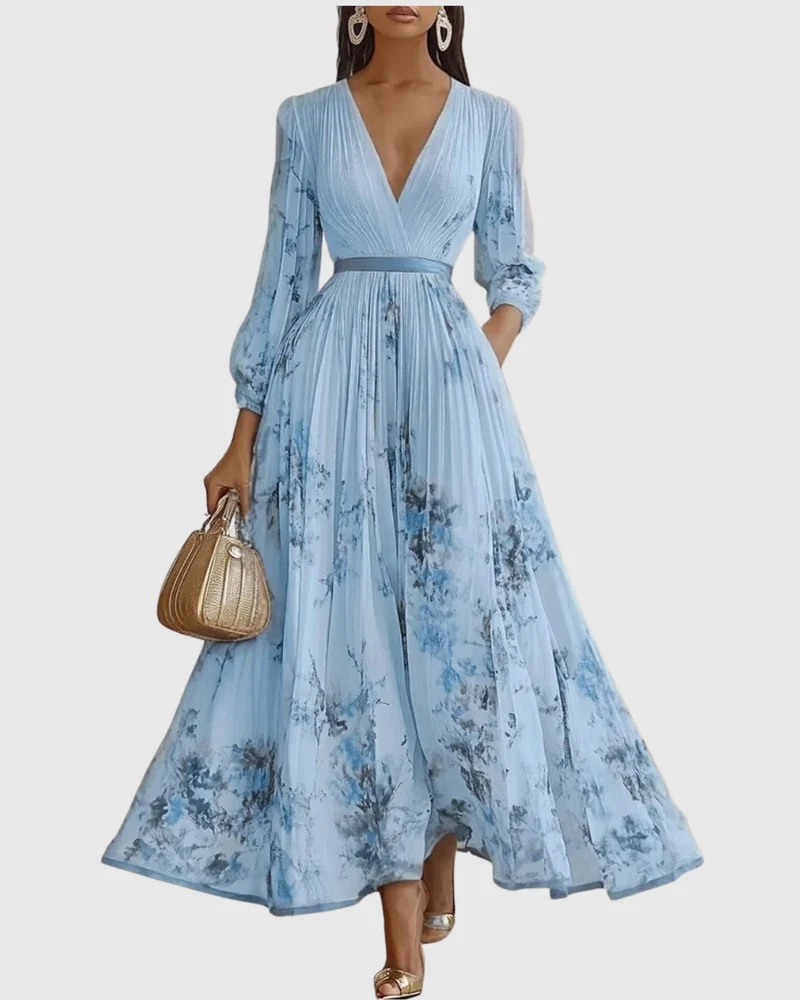 Rowella | Elegant Plisserad Maxiklänning