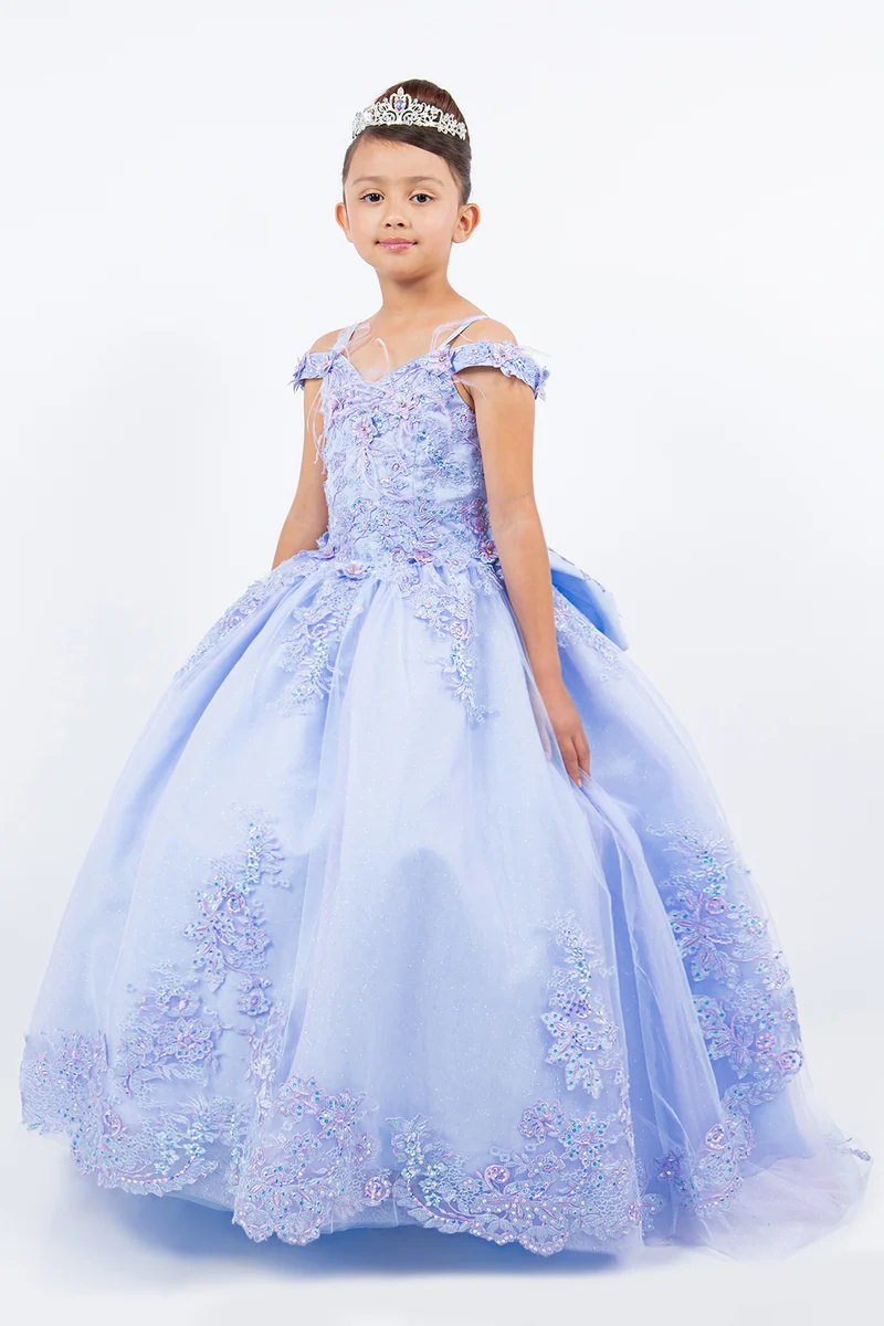 Blommig Off The Shoulder Mini Quince Gown från Cinderella Couture USA AS8115
