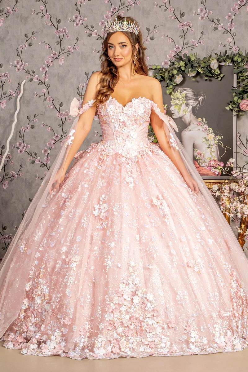 Sequin Off Shoulder Sweetheart Neck Quinceanera Dress från GLS by Gloria - GL3465
