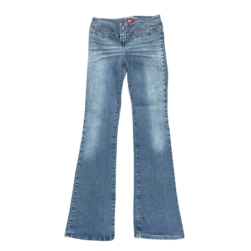Y2K 'Miss Sixty' Blue Faded Light Wash Low-Rise Flared Denim Jeans 26W 32L