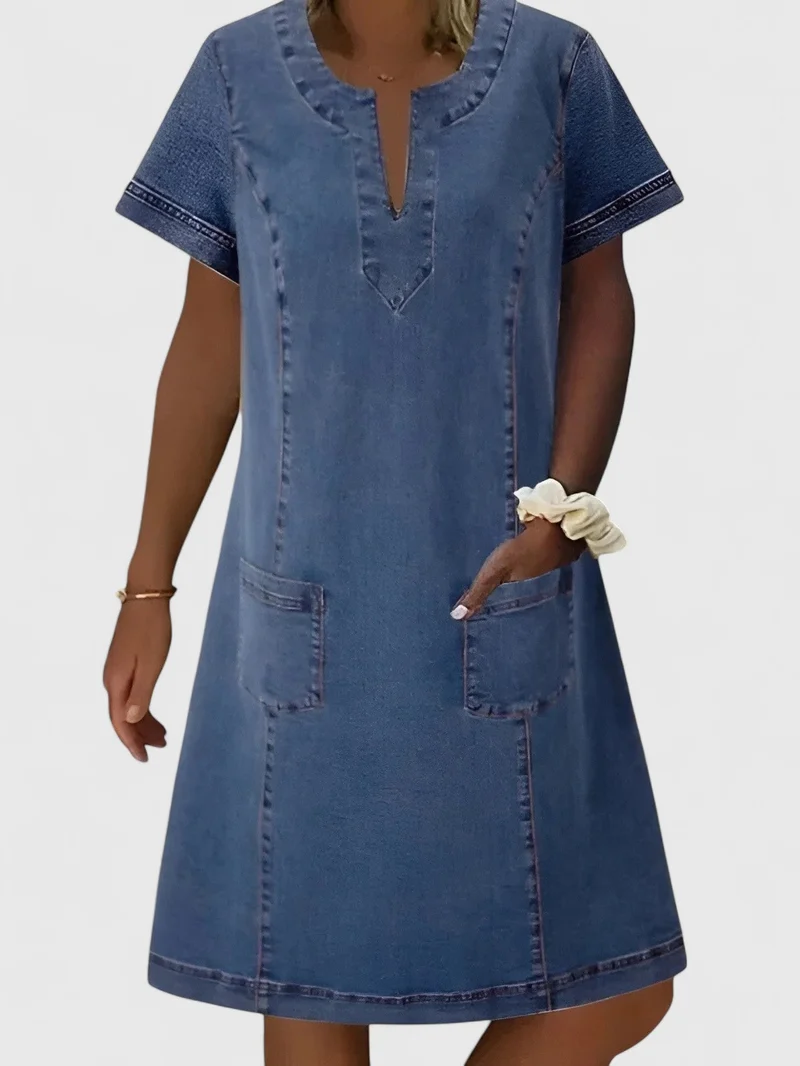 Christine | Elegant Denim Klänning