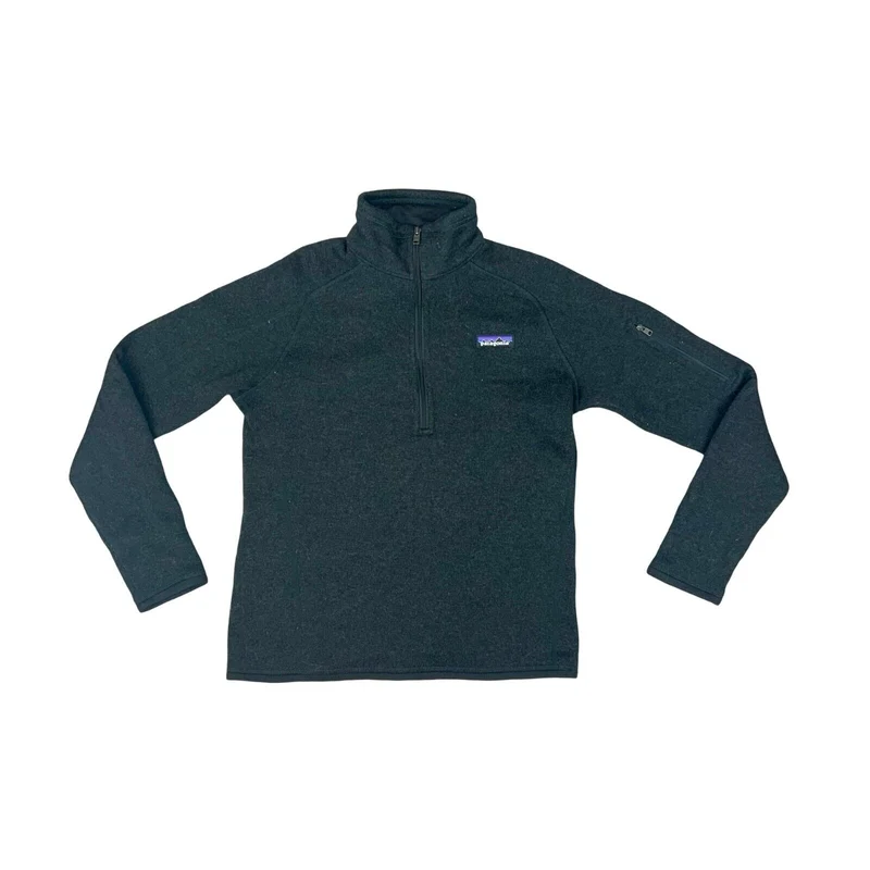 GENUINE PATAGONIA LADIES 1/2 ZIP PULLOVER FLEECE JACKET JUMPER CHARCOAL S 34”