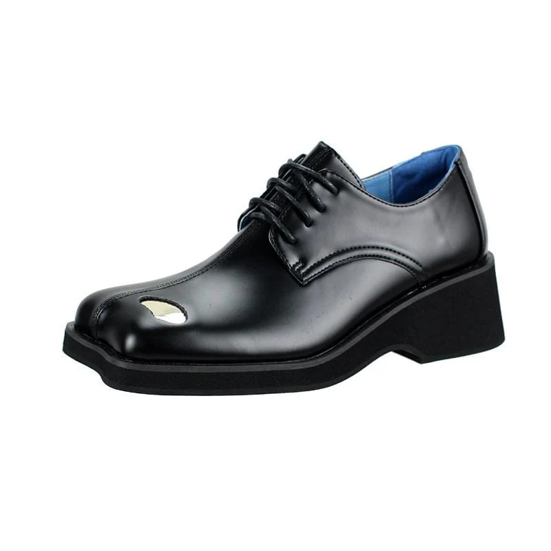 Gothic Punk Skor för damer med snörning Wedge Loafers