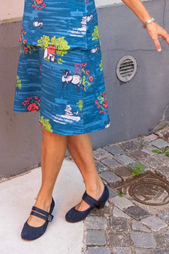 Kjolen Belle - Kalkstenshawaii dark blue