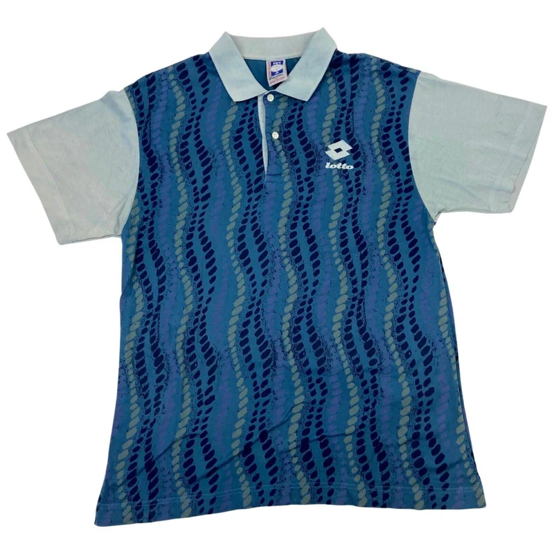Vintage Rare 1995 Blue Lotto for Boris Becker Tennis Polo Shirt S