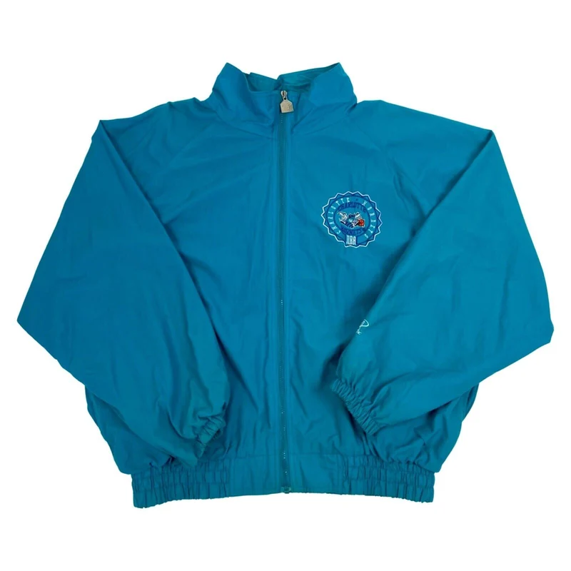 Vintage 90s Blue Embroidered Charlotte Hornets NBA Windbreaker XL