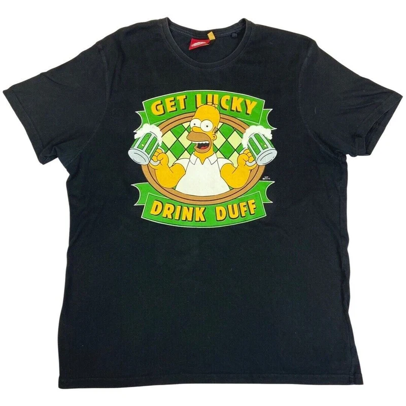 Vintage 00s Black Homer Simpsons Graphic T-shirt L
