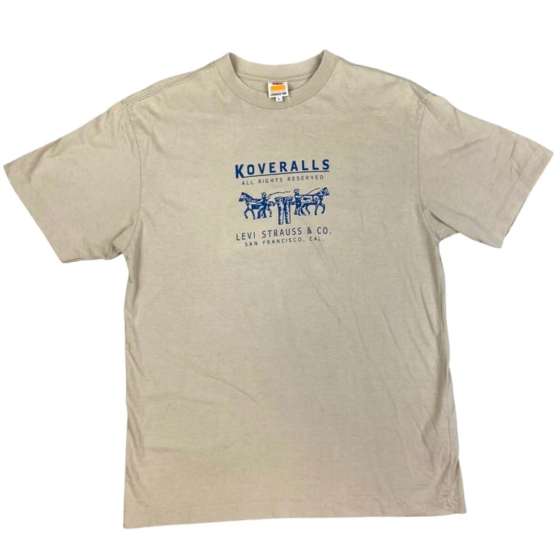 Vintage 90s Beige Orange Tab Levi’s Single Stitch T-shirt M