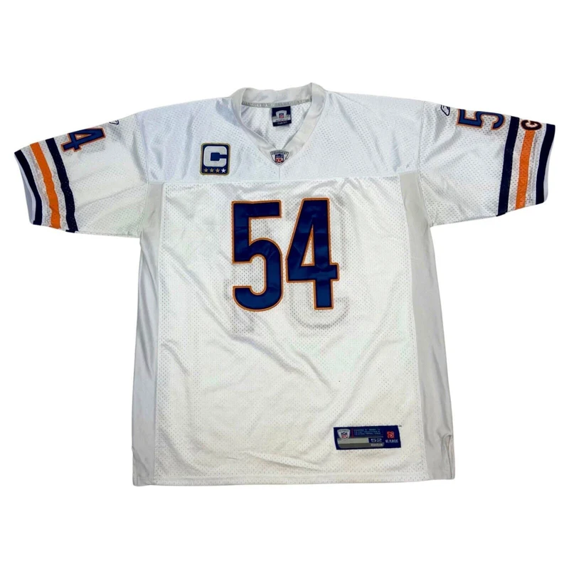 Vintage 90s White NFL Chicago Bears Urlacher Reebok Sports Jersey L