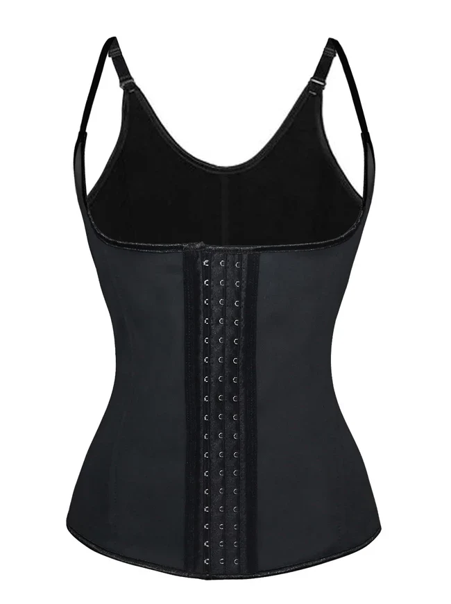 Stålbenad latex för kvinnor 3 rader krokar Underbyst Sportträning Midjetränare Body Shaper Korsettväst