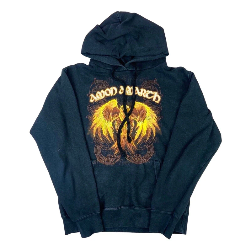 Preloved 2013 Black Amon Amarth Graphic Printed Hoodie Viking Metal Merch S