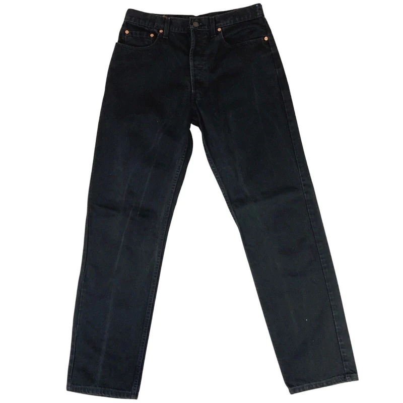 VTG 90s LEVIS ORANGE TAB BLACK DENIM JEANS ROCKABILLY 33” W 34” L