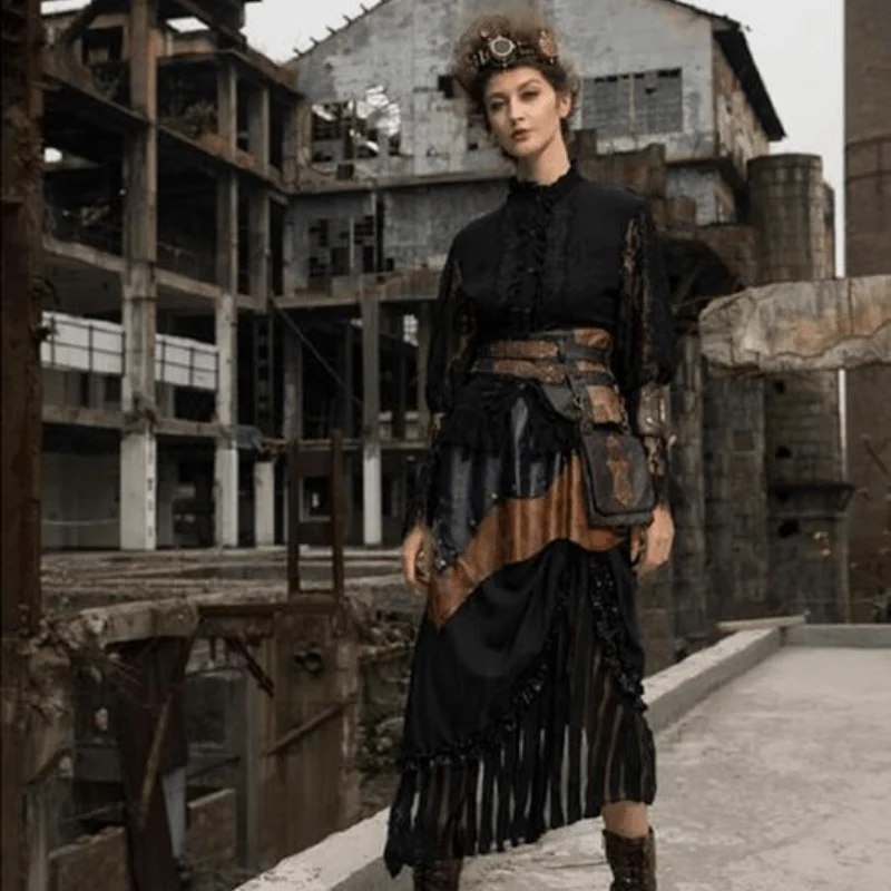 Vintage Goth Steampunk spetstopp för kvinnor